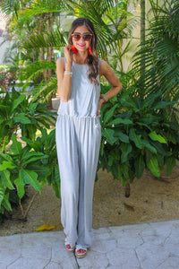 Staying In Grey Jumpsuit