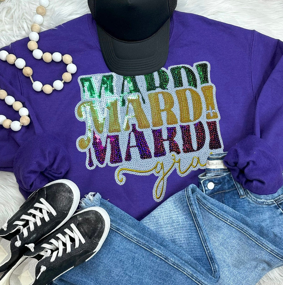 Mardi Gras Mask Sequin Patch