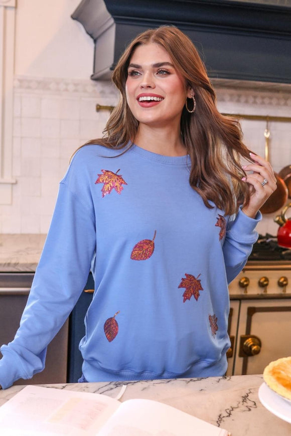 Fall Leaves Sequin Sweatshirt