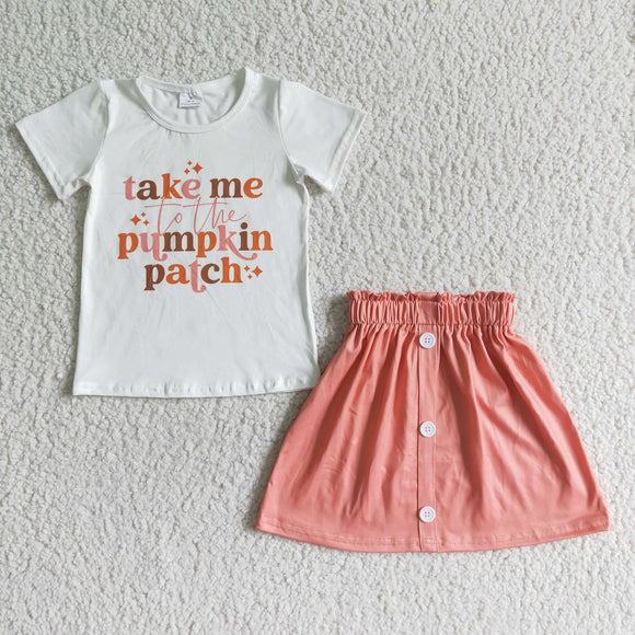 Pumpkin Pink Skirt Girl Outfit Pre Order