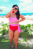 Shades of Pink Cut Out One Piece Swimsuit