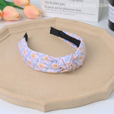 Turban Headbands for Women Plastic Head Band Hair Flower Printed Pattern Hair Hoop Cross Girls Hairband makeup Hair Accessories