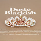 Crown Spring Clip Crystal Hair Accessories Palace Handmade Rhinestone Headdress For Women