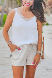 VIP Status Sequin Drawstring Shorts