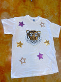 Sequin Tiger Star Patch Tee