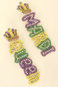 Mardi Queen Beaded Earrings