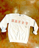 Happy Chenille Patch Pullover
