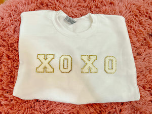 XOXO Chenille Letter Patch Pullover