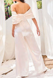Marry Me Off The Shoulder Satin Jumpsuit